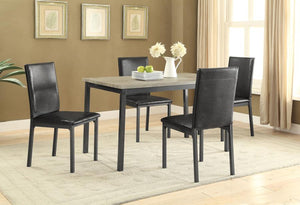 Garza 5-piece Rectangular Dining Table Set - Black