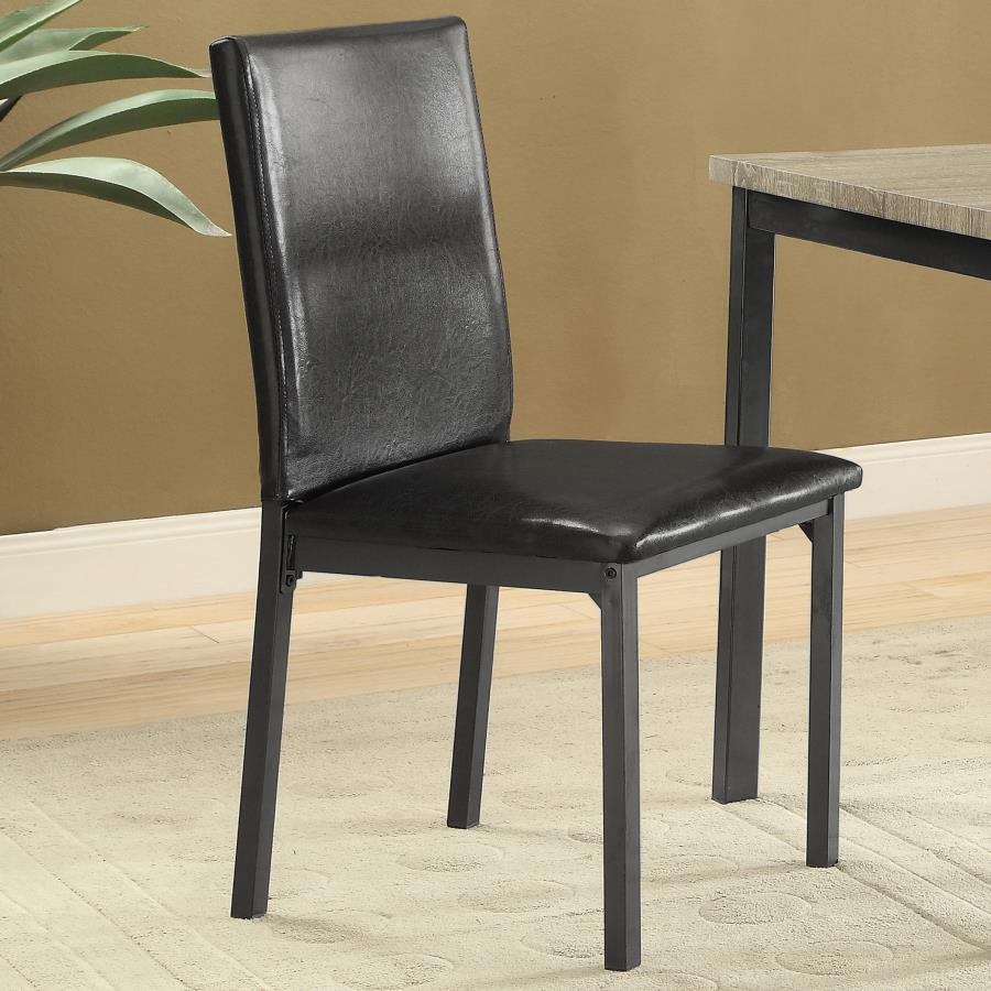 Garza Upholstered Dining Side Chair - Black (Set of 2)