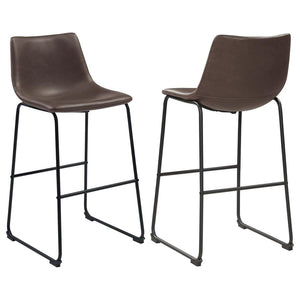 Michelle Upholstered Bar Chair - Brown (Set of 2)