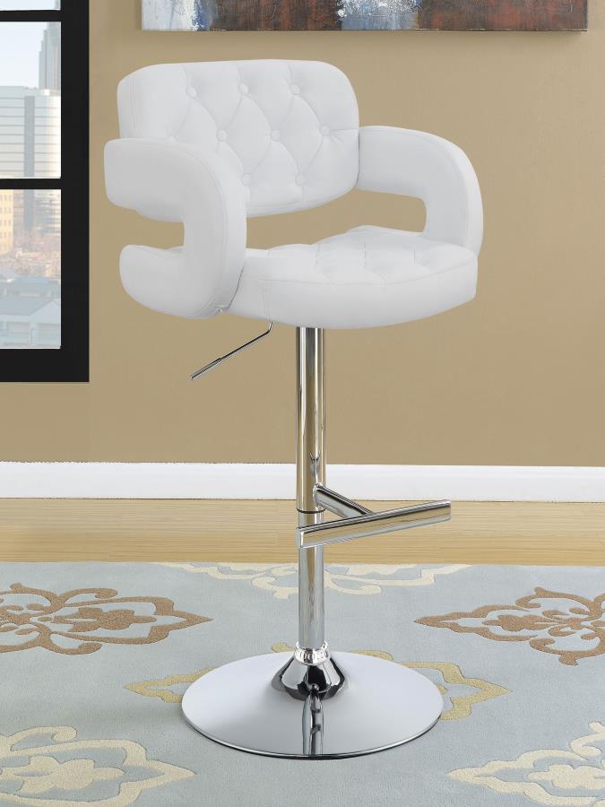 Brandi Adjustable Bar Stool - Chrome and White