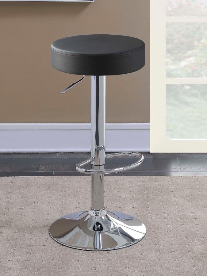 Ramses 29" Adjustable Bar Stool - Chrome and Black