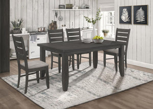 Dalila 5-piece Rectangular Dining Table Set - Dark Grey