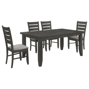 Dalila 5-piece Rectangular Dining Table Set - Dark Grey