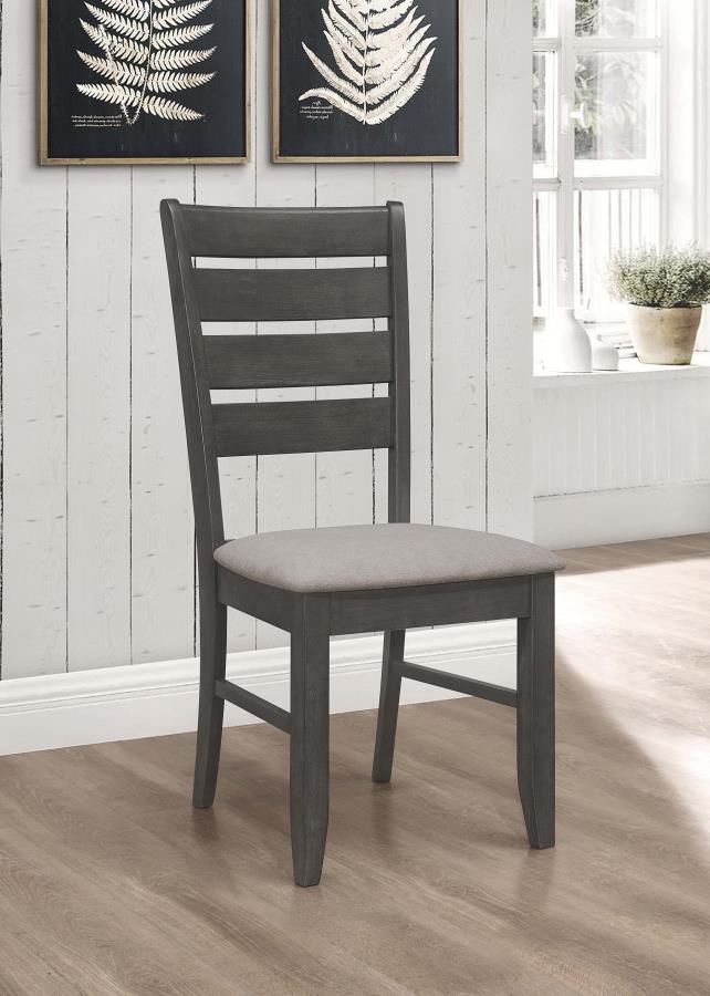 Dalila Wood Dining Side Chair - Dark Grey (Set of 2)