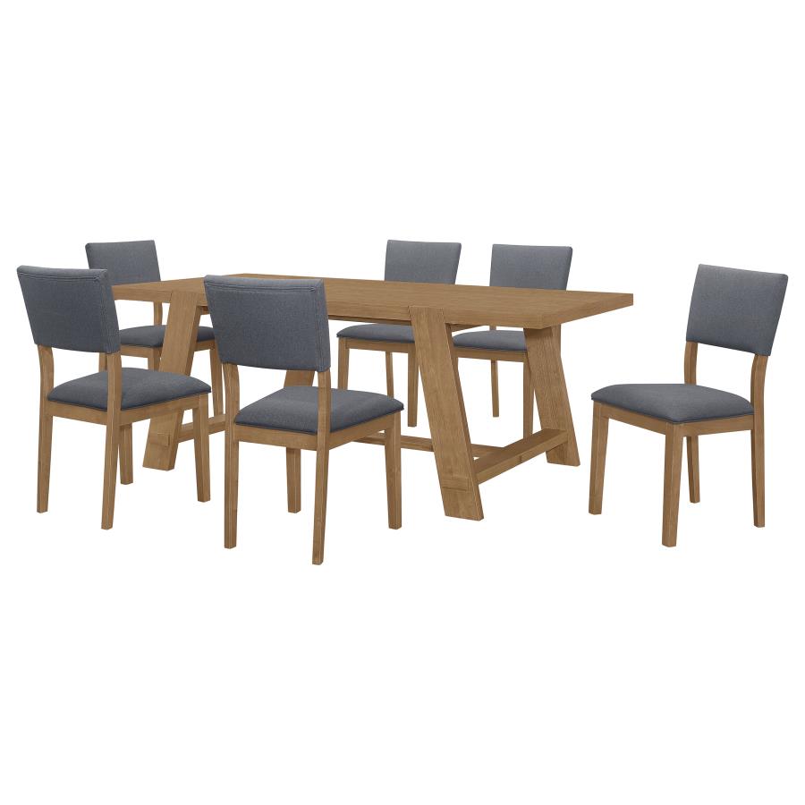 Sharon 7-piece Rectangular Dining Table Set - Brown