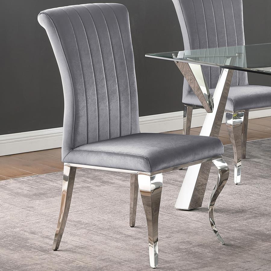 Betty Velvet Upholstered Dining Side Chair - Grey (Set of 4)