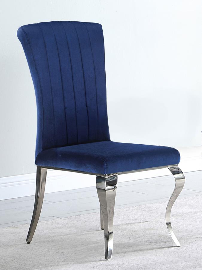 Betty Velvet Upholstered Dining Chair - Ink Blue (Set of 4)