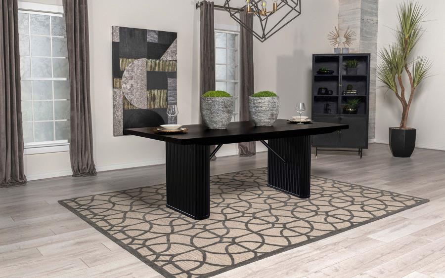 Catherine Rectangular 84-inch Wood Dining Table - Black