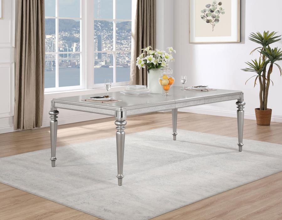 Bling Game 86-inch Extension Dining Table - Metallic Platinum