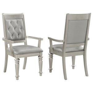 Bling Game Dining Arm Chair - Metallic Platinum (Set of 2)