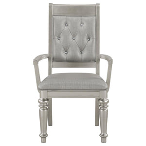 Bling Game Dining Arm Chair - Metallic Platinum (Set of 2)