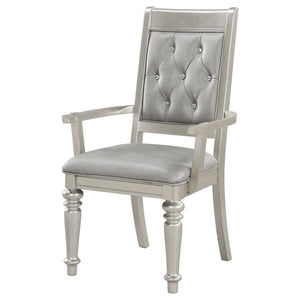 Bling Game Dining Arm Chair - Metallic Platinum (Set of 2)