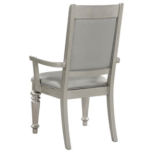 Bling Game Dining Arm Chair - Metallic Platinum (Set of 2)