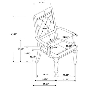 Bling Game Dining Arm Chair - Metallic Platinum (Set of 2)