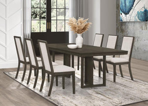 Kelly 7-piece Rectangular Dining Table Set - Dark Grey