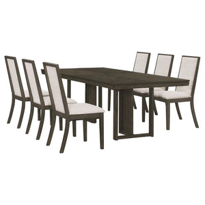 Kelly 7-piece Rectangular Dining Table Set - Dark Grey