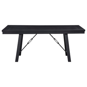 Newport 5-piece Rectangular Trestle Dining Table Set - Black