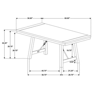 Newport 5-piece Rectangular Trestle Dining Table Set - Black