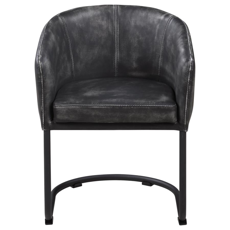 Banner Leatherette Upholstered Dining Arm Chair - Anthracite