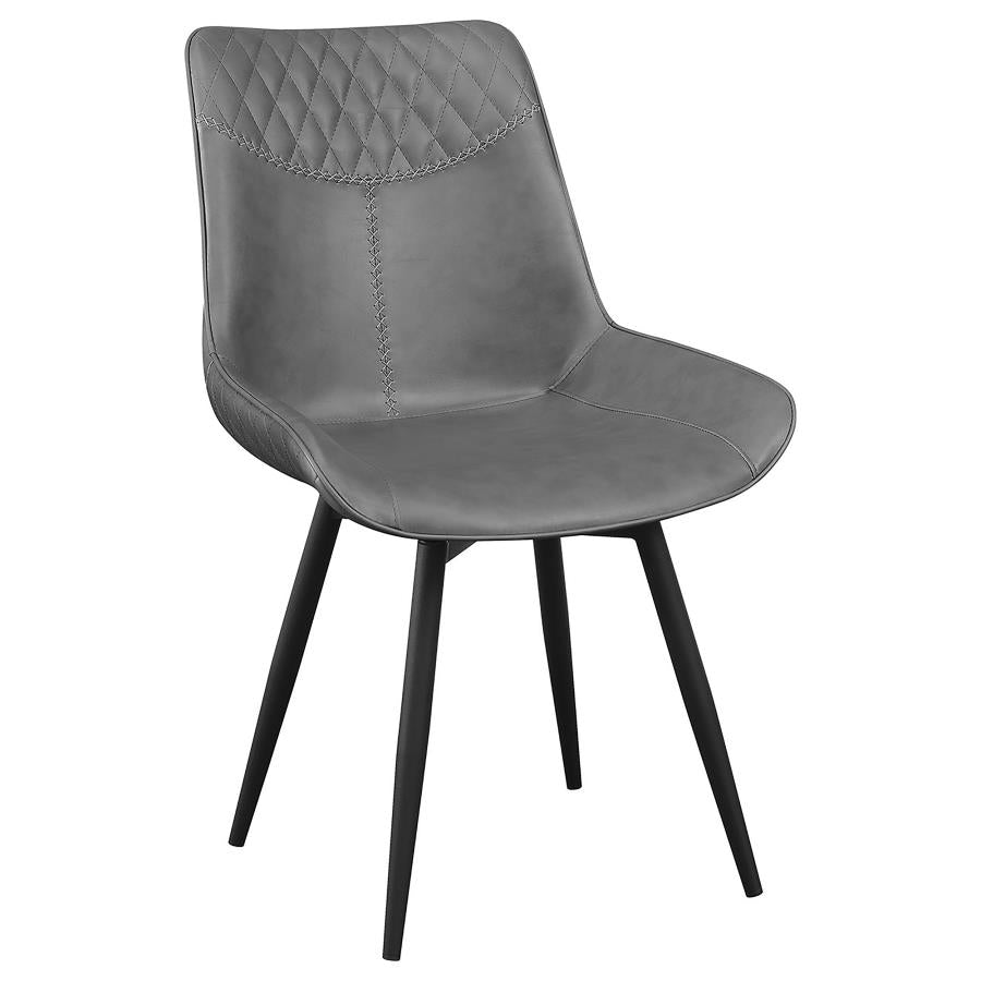 Brassie Upholstered Swivel Dining Side Chair - Grey (Set of 2)