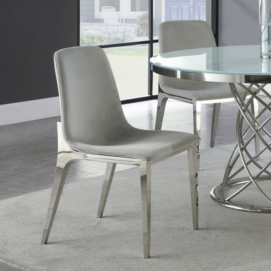 Irene Upholstered Dining Side Chair - Light Grey (Set of 4)