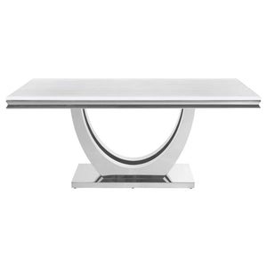 Kerwin 7-piece Rectangular Dining Table Set - White and Chrome