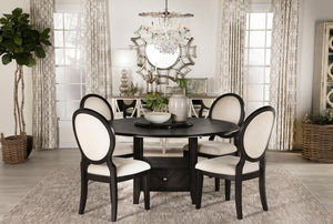 Twyla 5-piece Round Storage Base Dining Table Set - Dark Cocoa