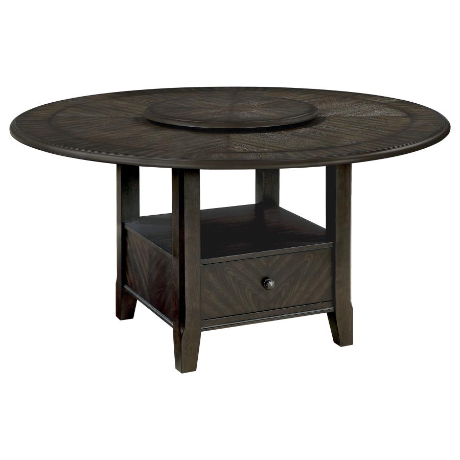 Twyla 5-piece Round Storage Base Dining Table Set - Dark Cocoa