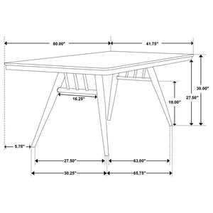 Wes 7-piece Rectangular Dining Table Set - Dark Walnut