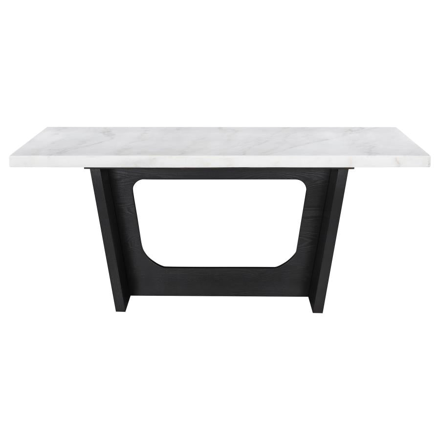 Osborne 72-inch Marble Top Dining Table - Rustic Espresso