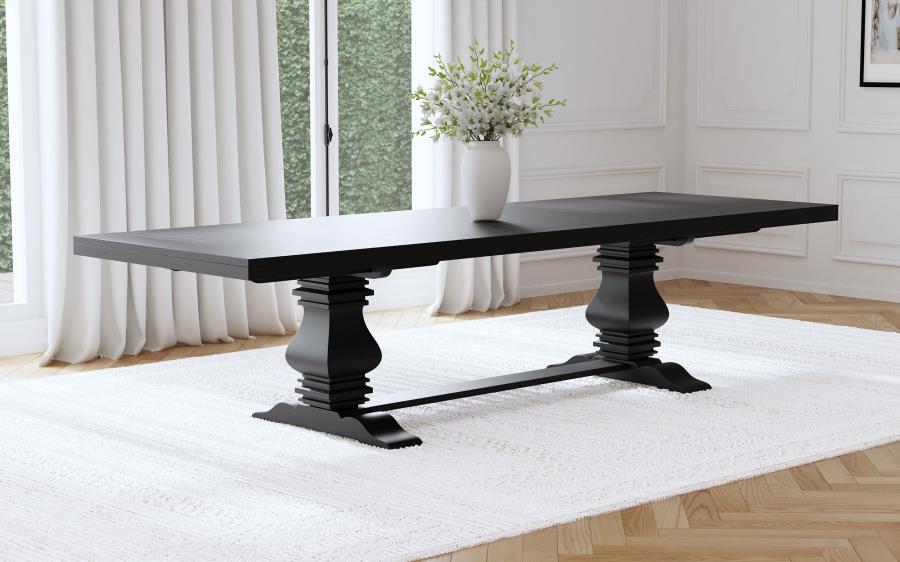 Florence 126-inch Extension Dining Table - Distressed Black