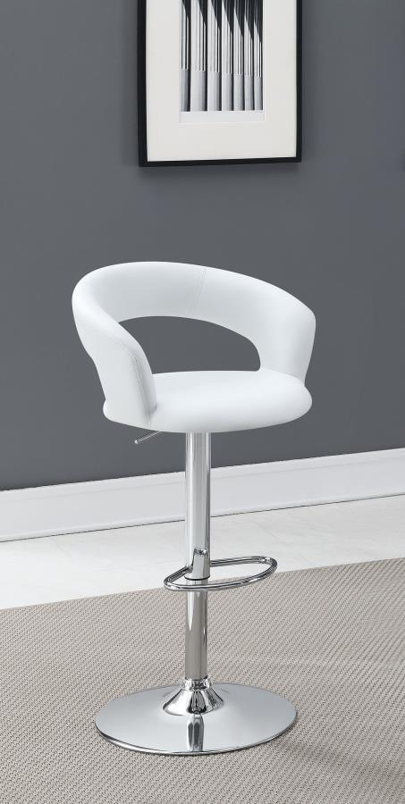 Barraza 29" Adjustable Height Bar Stool - White and Chrome