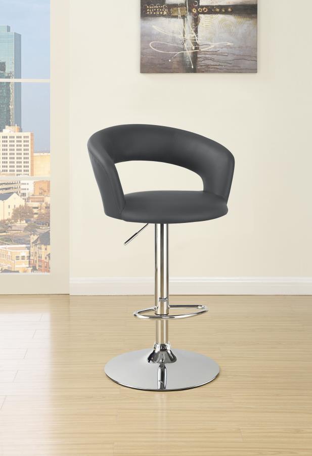 Barraza 29" Adjustable Height Bar Stool - Grey and Chrome