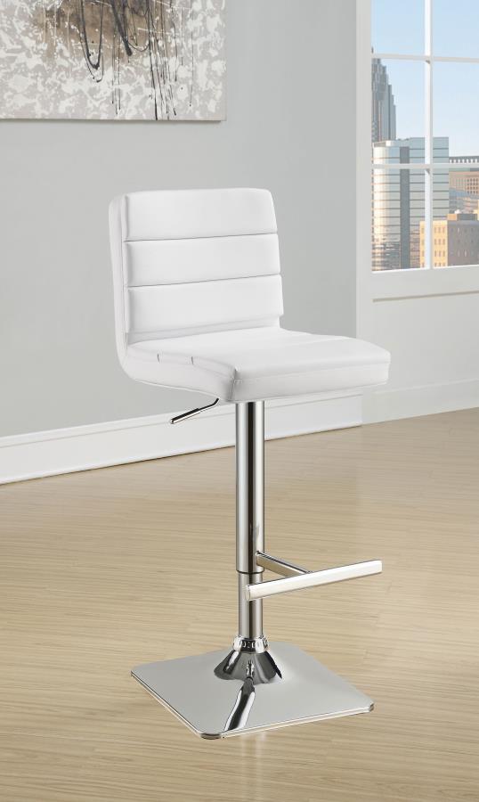 Bianca Upholstered Adjustable Bar Stool - White (Set of 2)