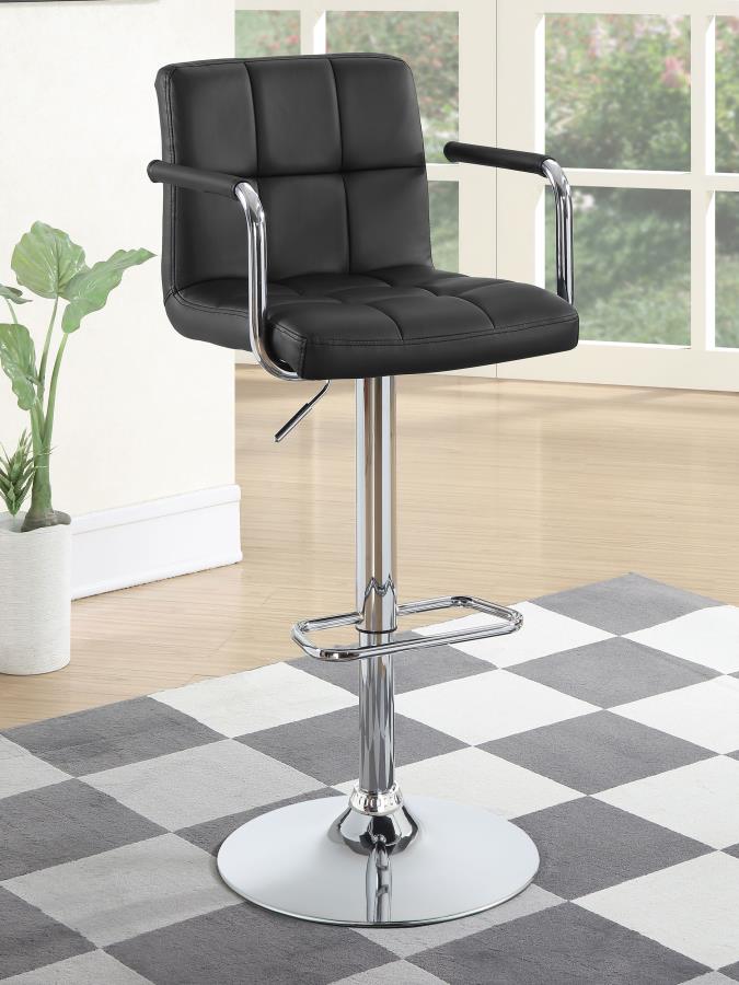 Palomar Adjustable Height Bar Stool - Black and Chrome