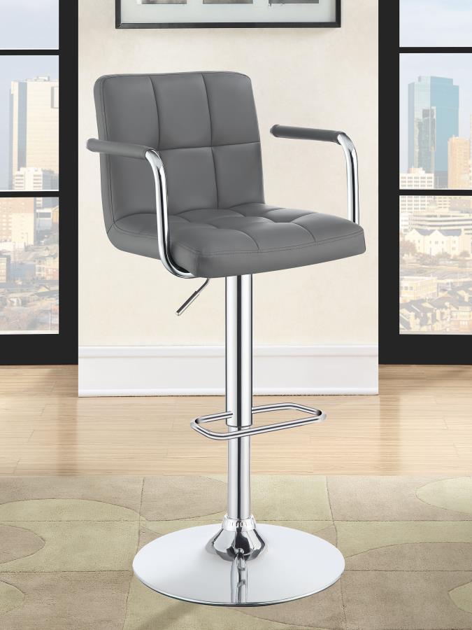 Palomar Adjustable Height Bar Stool - Grey and Chrome