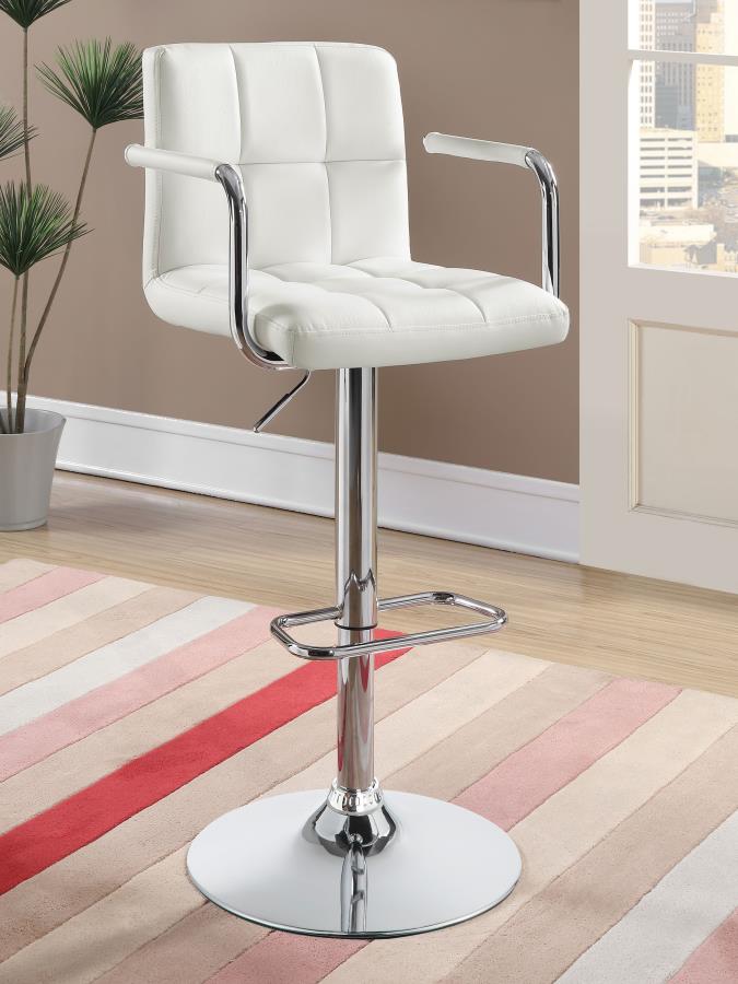 Palomar Adjustable Height Bar Stool - White and Chrome