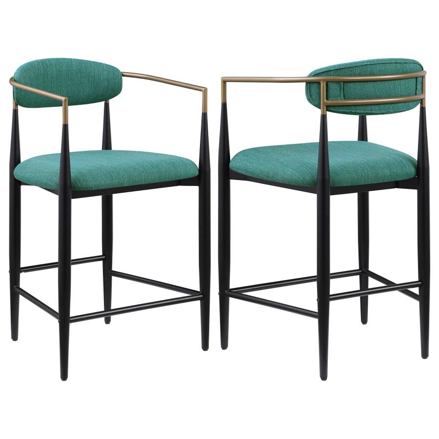 Tina Fabric Upholstered Counter Chair - Green (Set of 2)