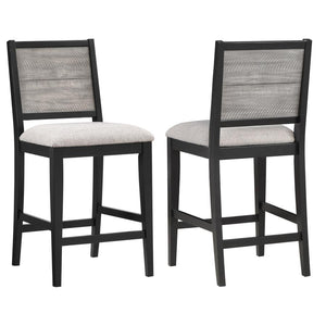 Elodie Wood Counter Chair - Grey and Black (Set of 2)