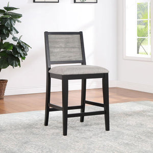 Elodie Wood Counter Chair - Grey and Black (Set of 2)