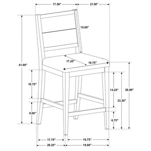 Elodie Wood Counter Chair - Grey and Black (Set of 2)