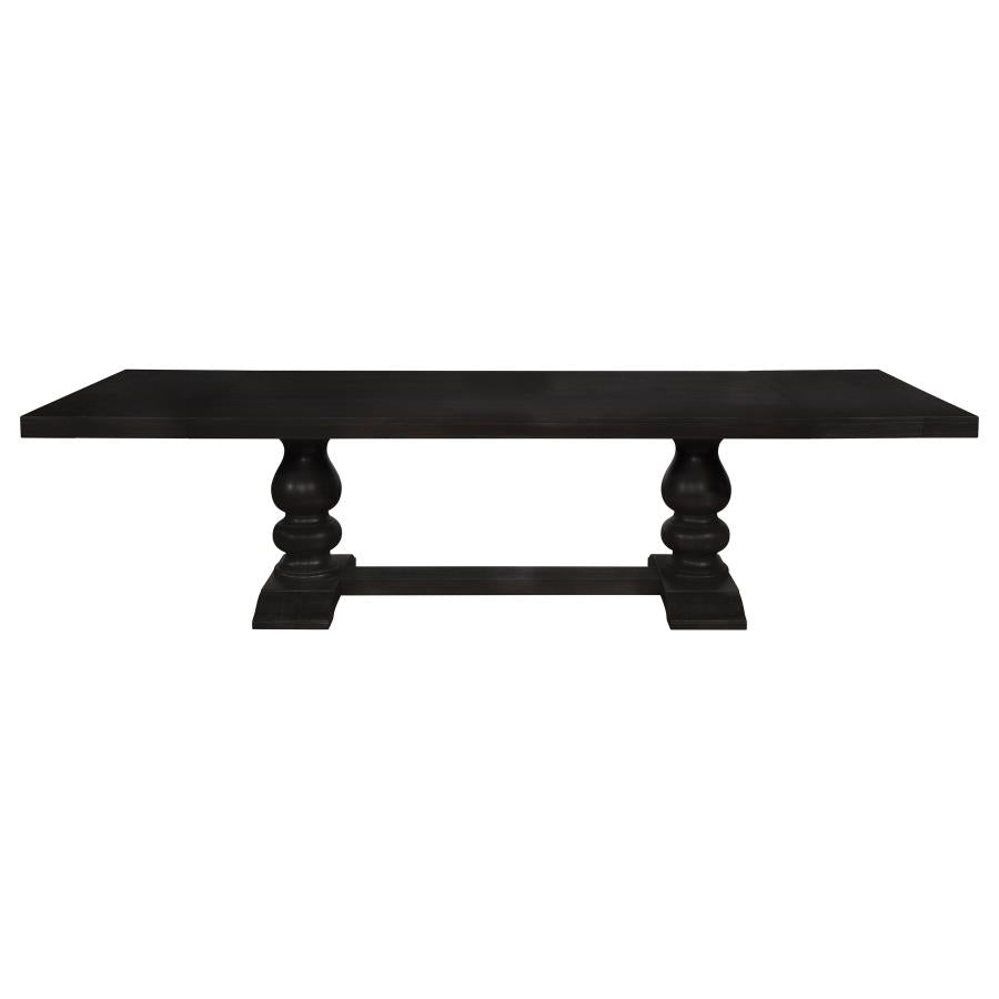 Phelps 123-inch Extension Leaf Dining Table - Distressed Noir