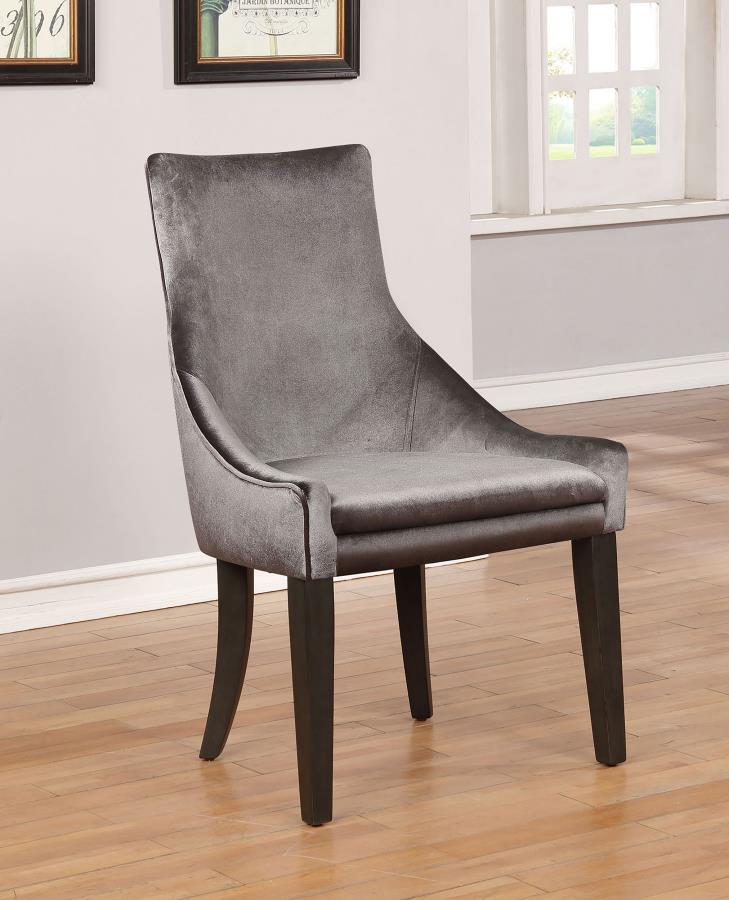 Phelps Velvet Upholstered Dining Side Chair - Grey (Set of 2)