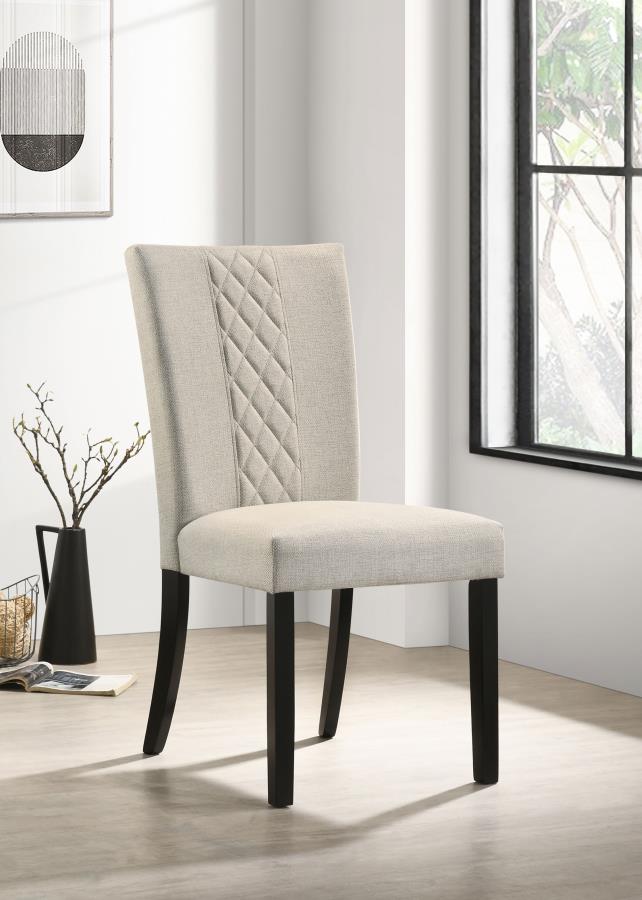 Malia Fabric Upholstered Dining Side Chair - Beige (Set of 2)