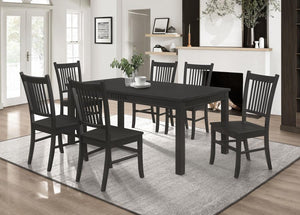 Marbrisa 7-piece Rectangular Dining Table Set - Matte Black