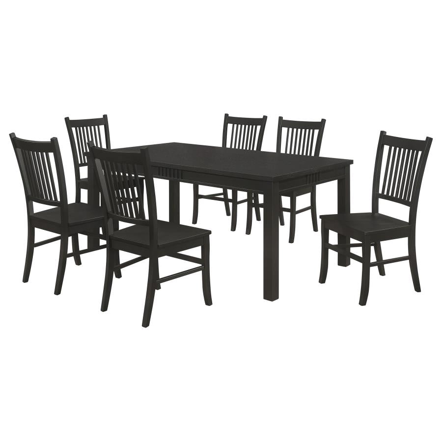 Marbrisa 7-piece Rectangular Dining Table Set - Matte Black