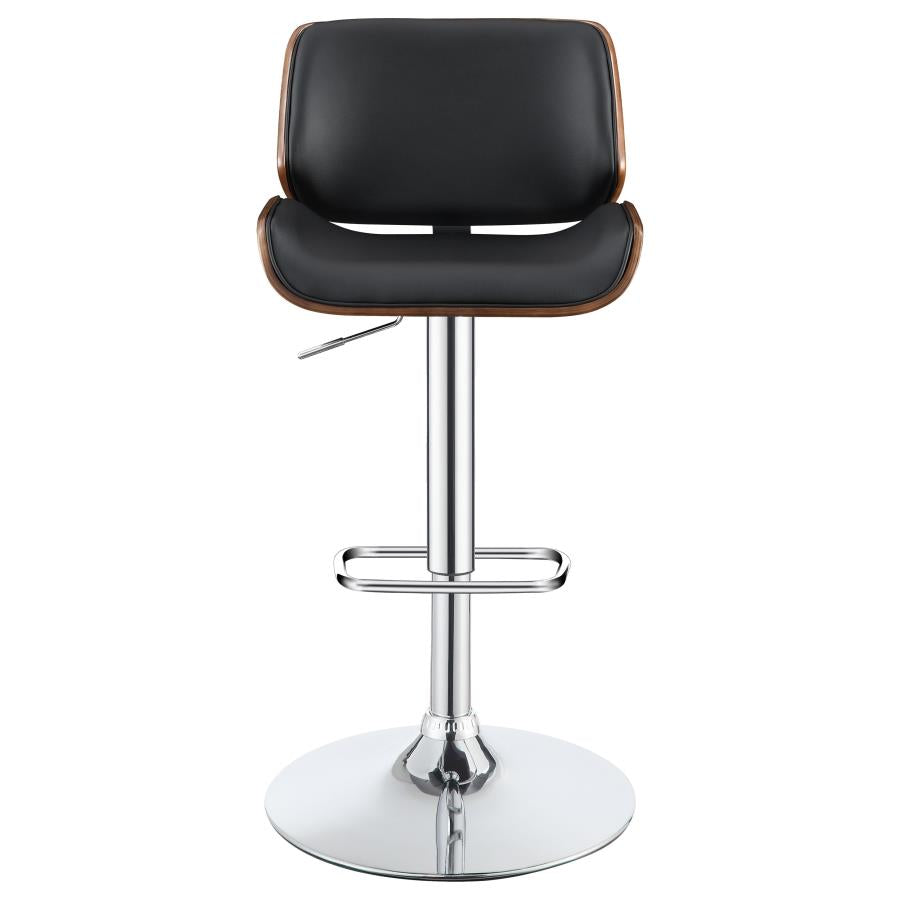 Folsom Upholstered Adjustable Bar Stool - Black and Chrome