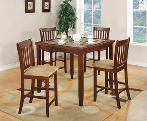 Jardin 5-piece Counter Height Dining Table Set - Red Brown