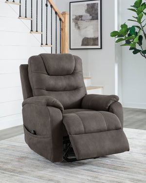 Snowfield Power Lift Recliner - Gunmetal