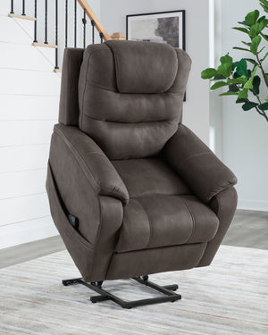 Snowfield Power Lift Recliner - Gunmetal